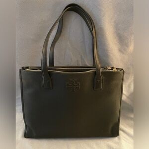 👛Tory Burch Thea Convertible Zip Tote Leather Business Bag, Black 👜